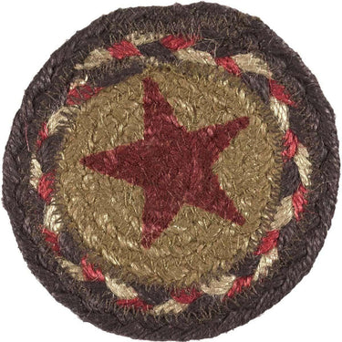 Landon Jute Coaster Stencil Stars Set of 6 VHC Brands - The Fox Decor